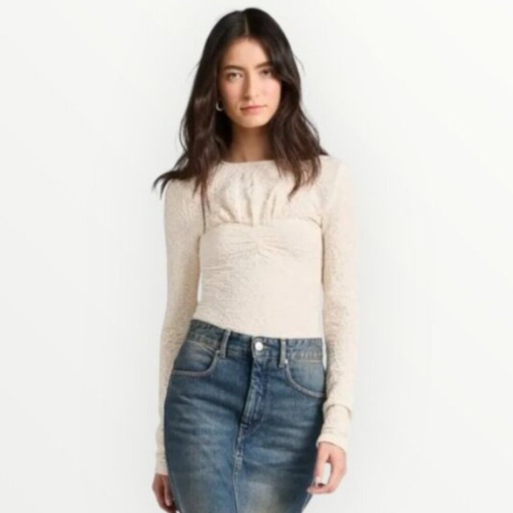 Isabel Marant Floride Jacquard Blouse in Ecru